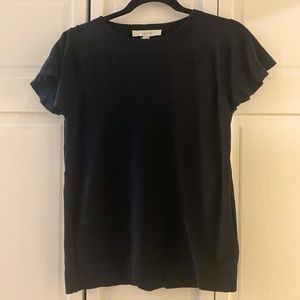 Black ruffle sleeve sweater NWT